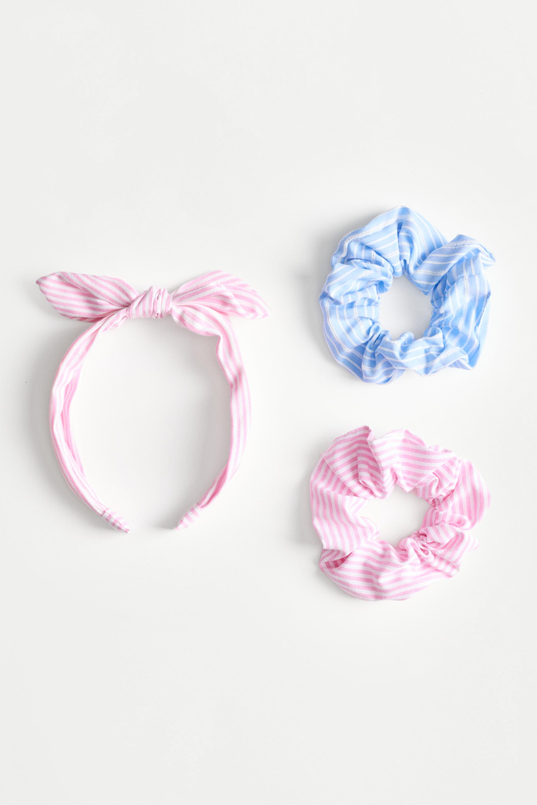Diadema y scrunchies rayas (Set 3)