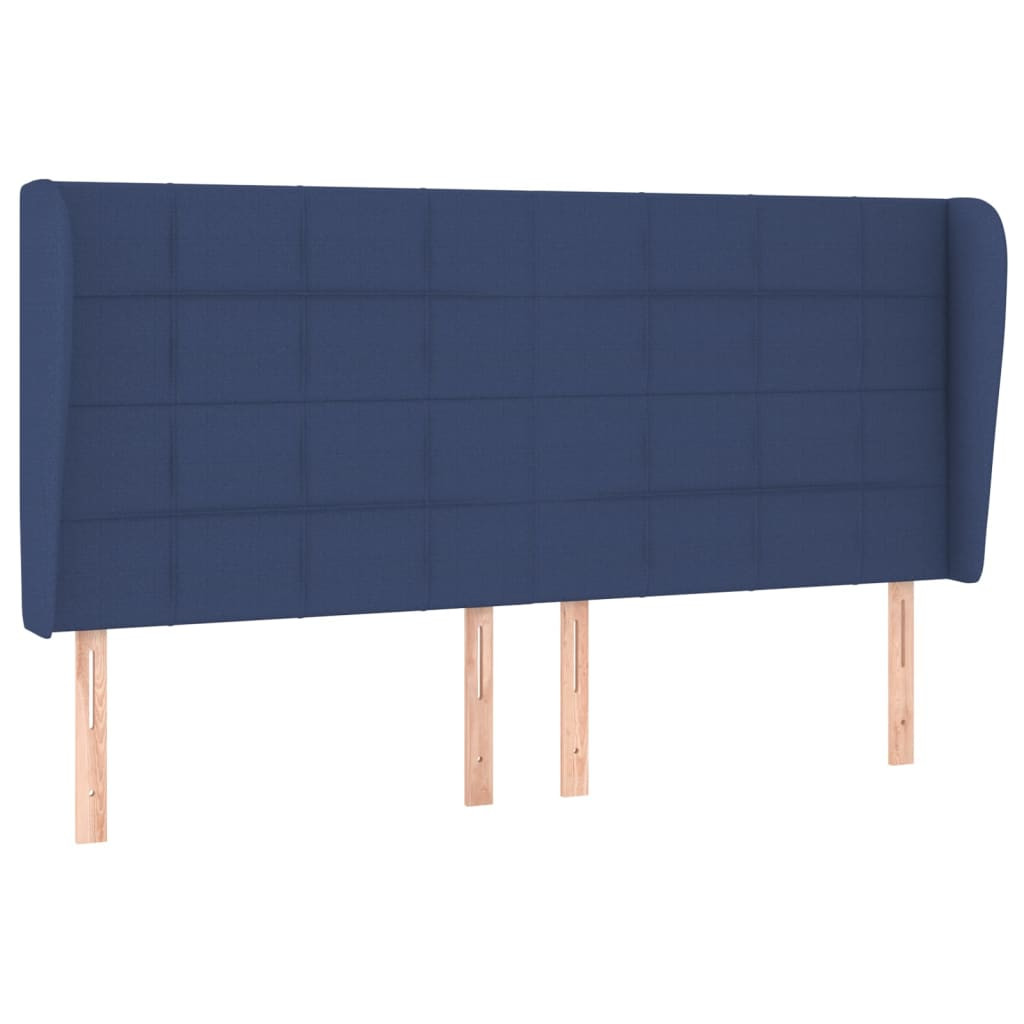 Wezgłowie Niebieski 203 x 23 x 118/128 cm Tkanina vidaXL