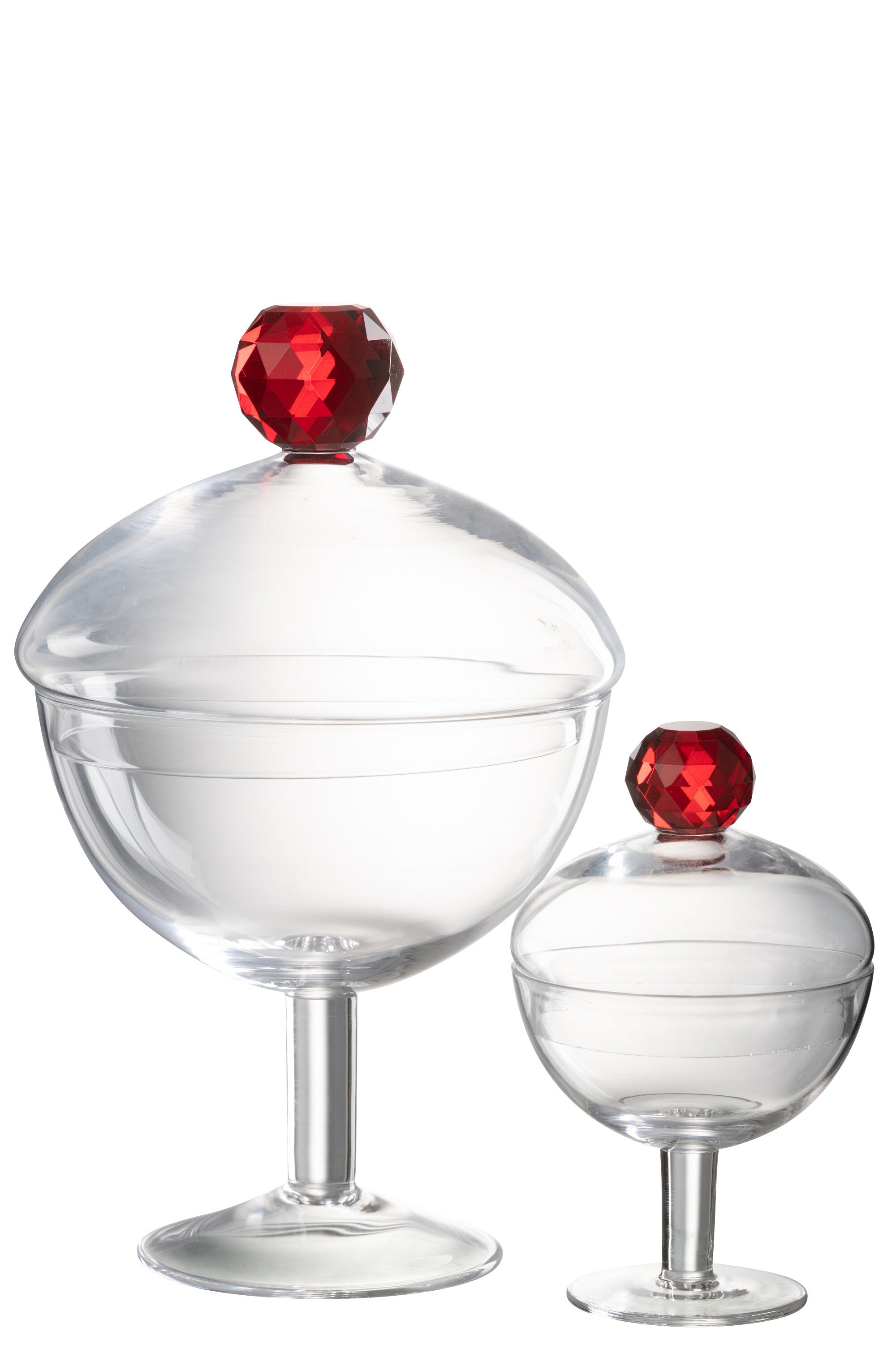 J-Line voorraadpot Diamant - kristalglas - roze transparant