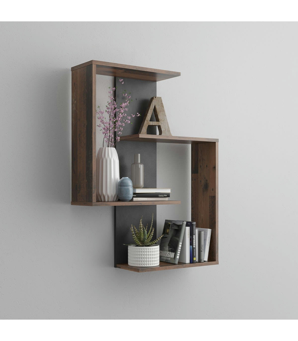 KRETA - Etagère Murale 4 Tablettes L65 cm