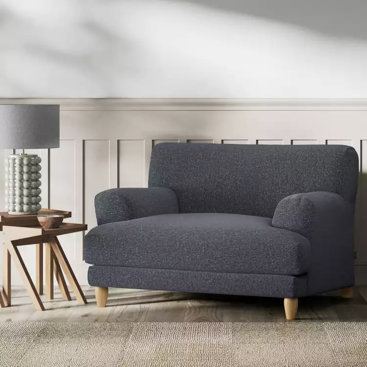 Habitat Askem Fabric Cuddle Chair - Charcoal - Ash Leg