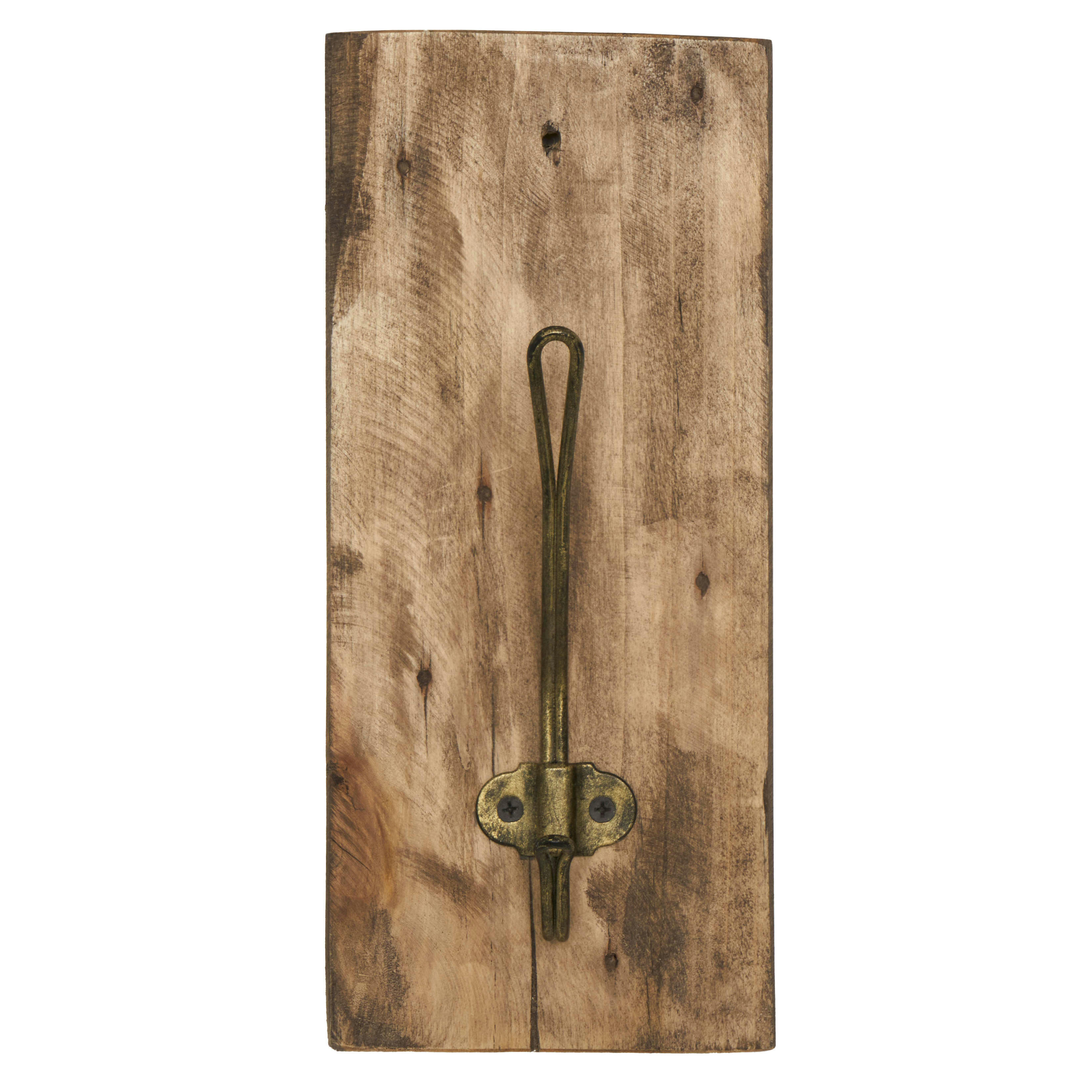 HOLIN - Support mural en bois récupéré avec un crochet en métal