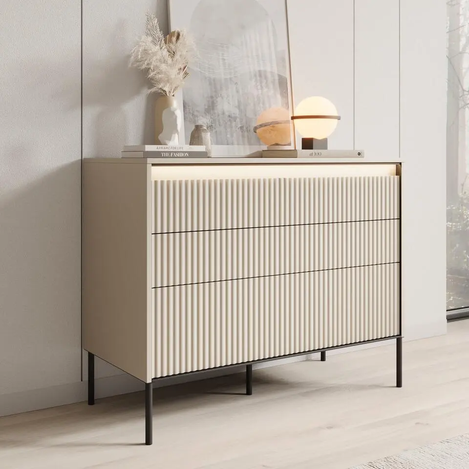 Meubella - Ladekast Timoteo - Beige - 104 cm