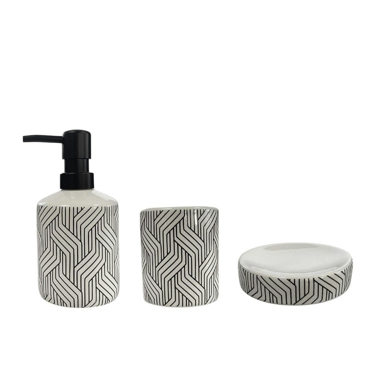 URBAIN - Set de salle de bain 3 pièces en céramique blanc