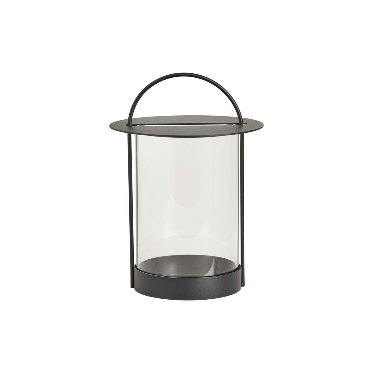 MAKI - Lanterne noir en métal et en verre Ø20,5xH29cm