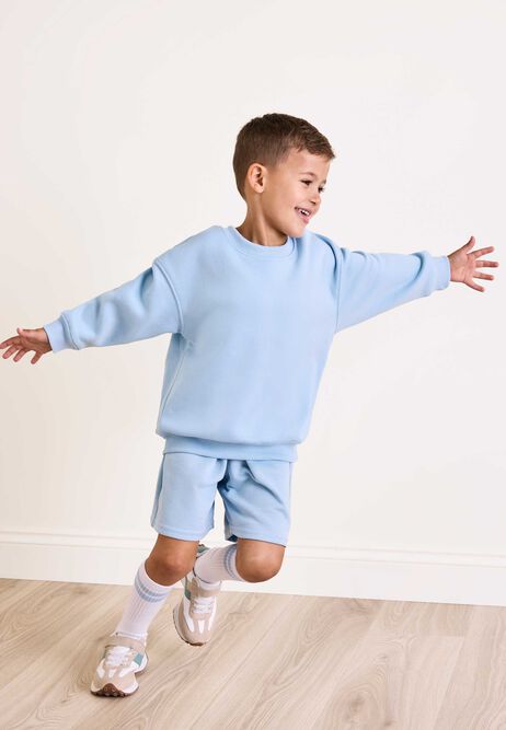 Younger Boys Blue Drawstring Sweat Shorts