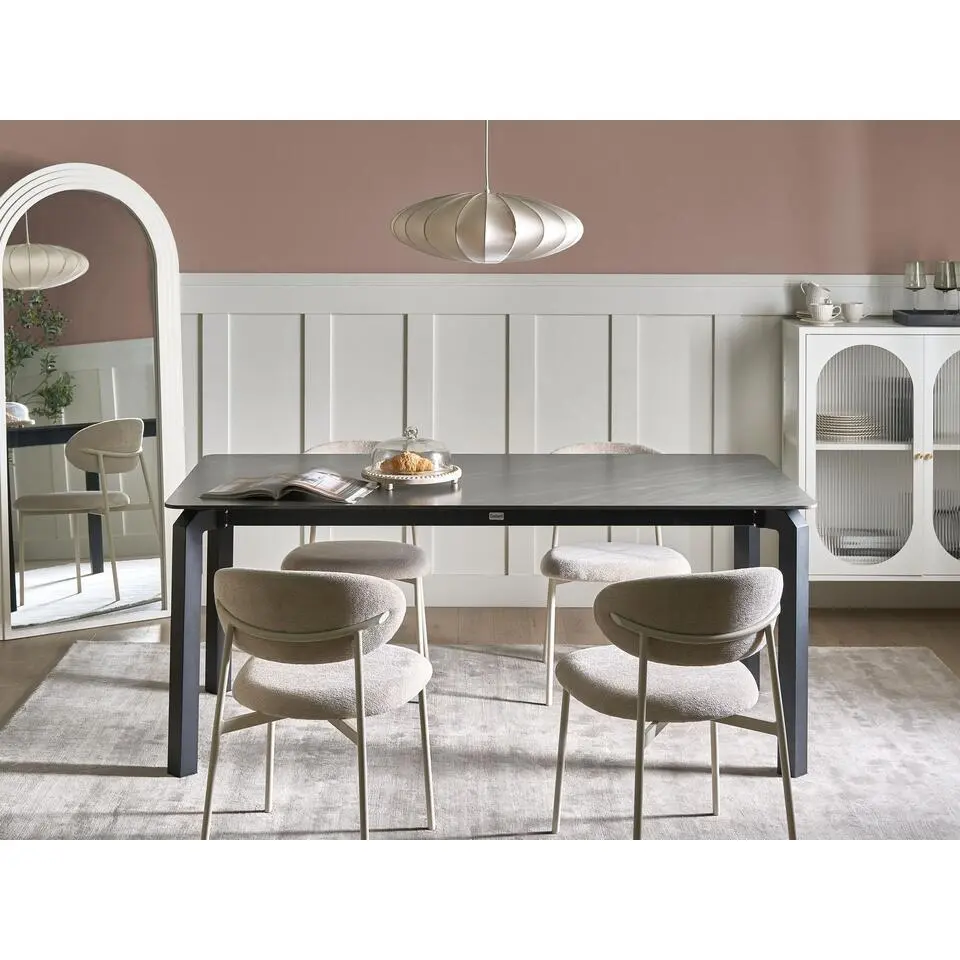 FELETTO - Tuintafel - Zwart marmer - 180 x 90 cm - Gesinterde steen