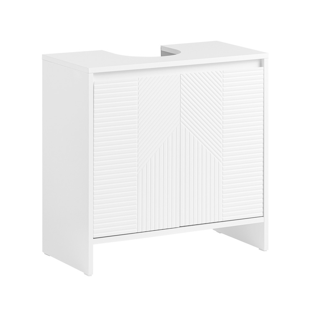SoBuy Szafka pod umywalkę z dwoma drzwiczkami Biały 30x60x60cm BZR157-W