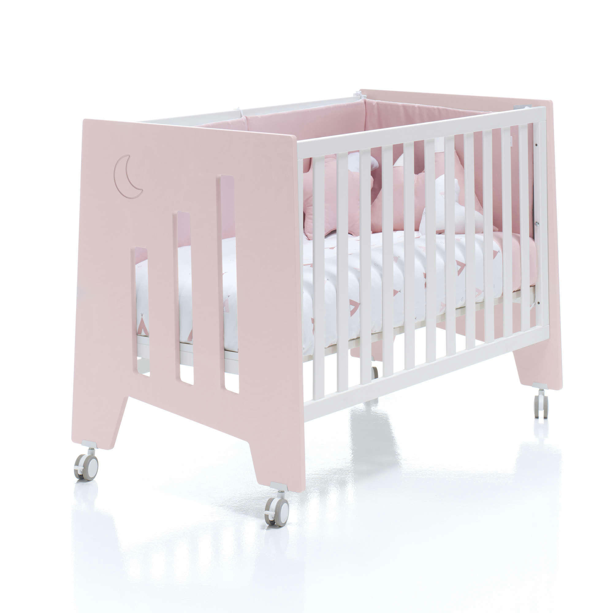 OMNI - Lit bébé - bureau (2en1) 60x120 cm en rose