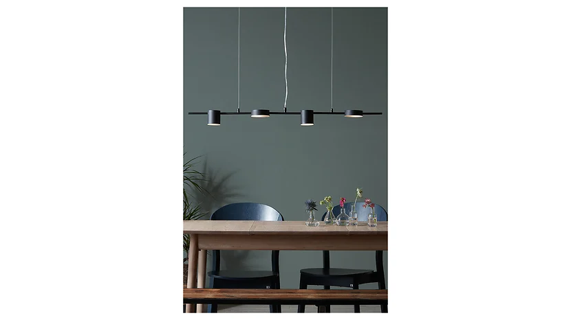 Lampa wisząca Row 4-punktowa metalowa czarna