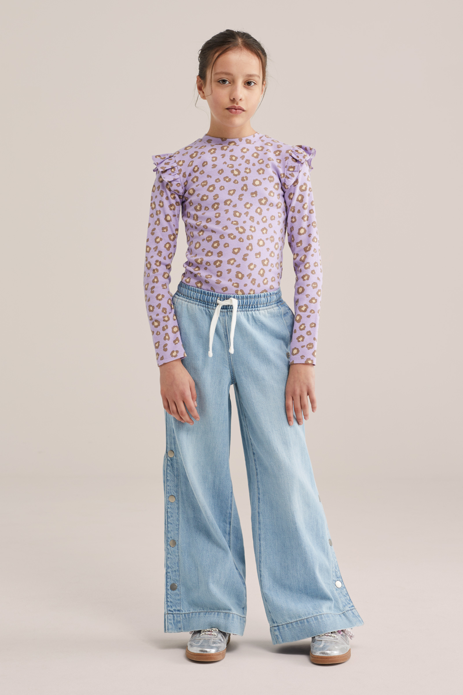 Meisjes geribd T-shirt