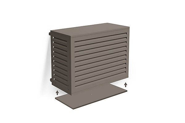 Cache clim aluminium taupe Aneto avec face inférieure - taille S