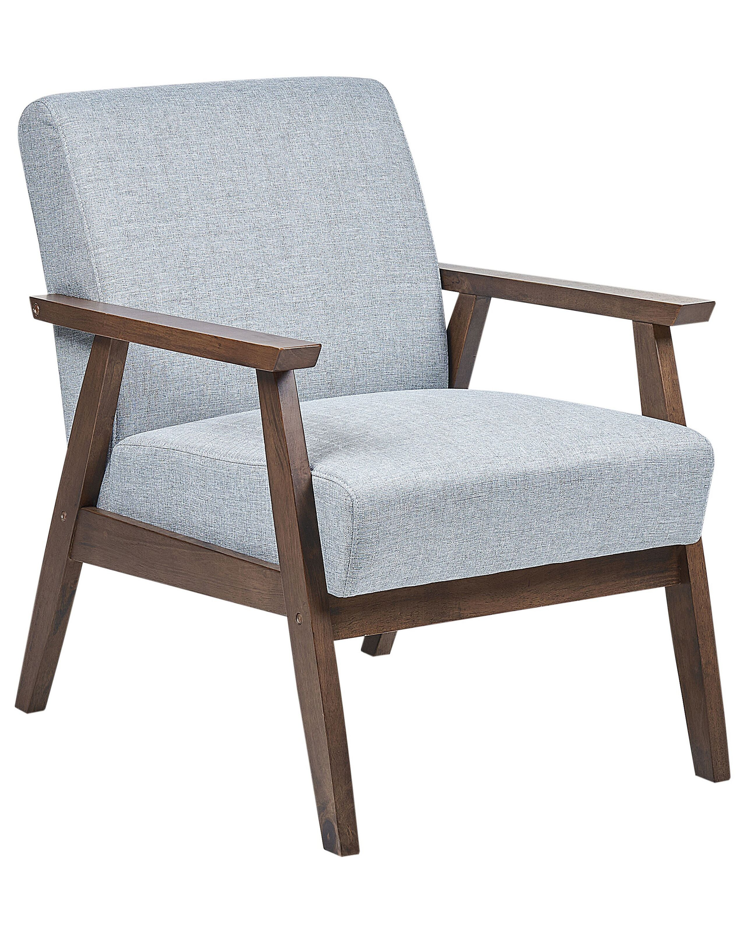 Fotel retro tapicerowany jasnoszary
