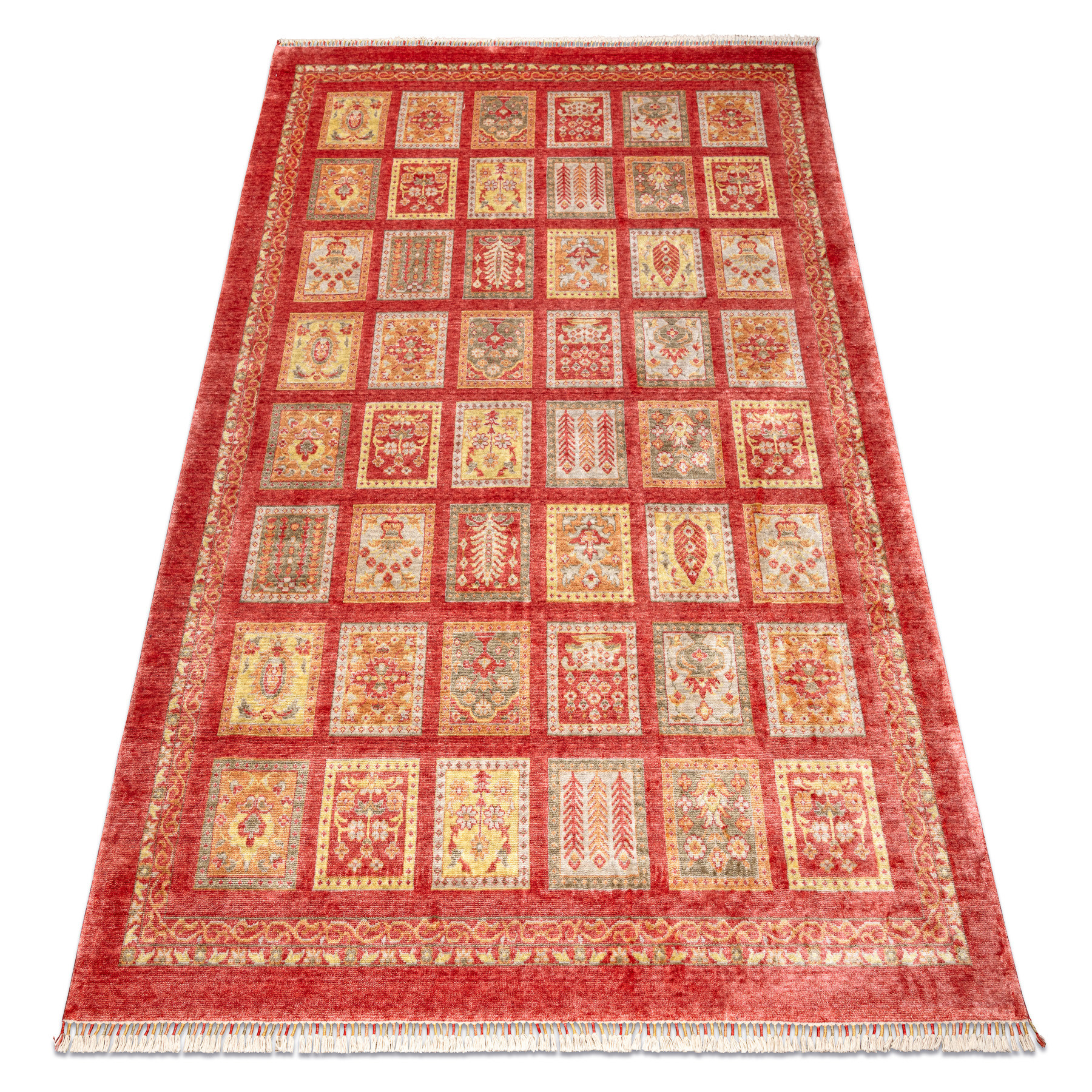 Dywan HERIZ A0985A Orientalny, ramka bordo - z bambusowej 200x290 cm