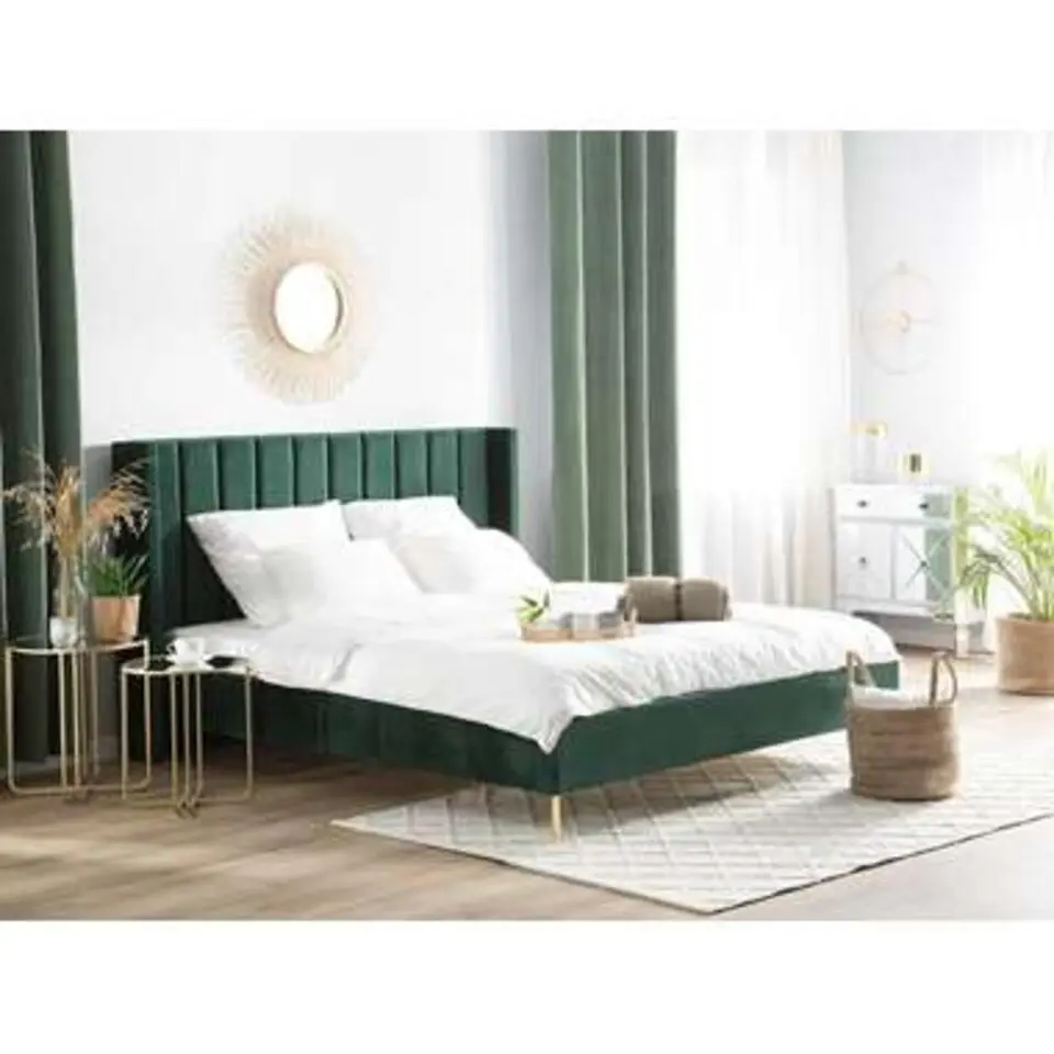 VILLETTE - Tweepersoonsbed - Groen - 180 x 200 cm - Fluweel