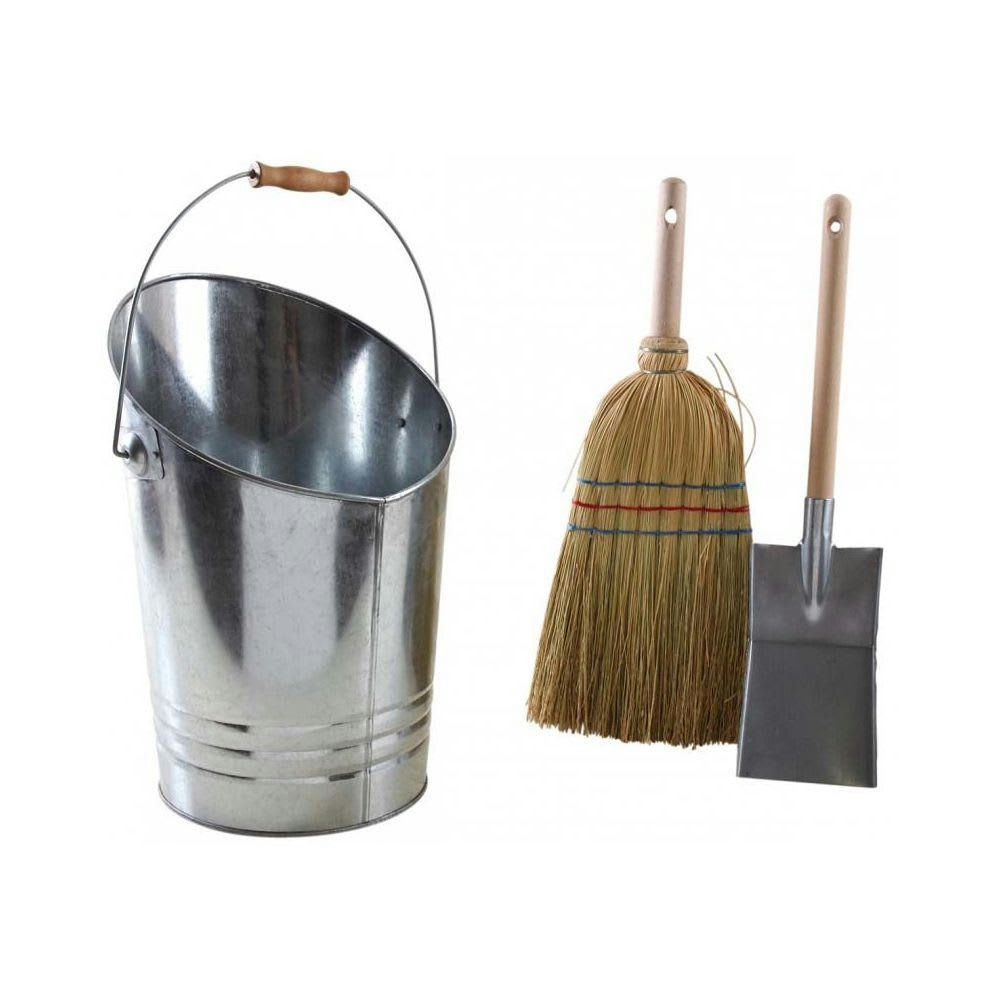 - Seau à cendres avec balai et pelle