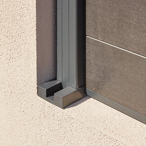 Cache platine rectangulaire plastique GoodHome Neva RAL 7021 anthracite 15,5 x 8 x h.3 cm