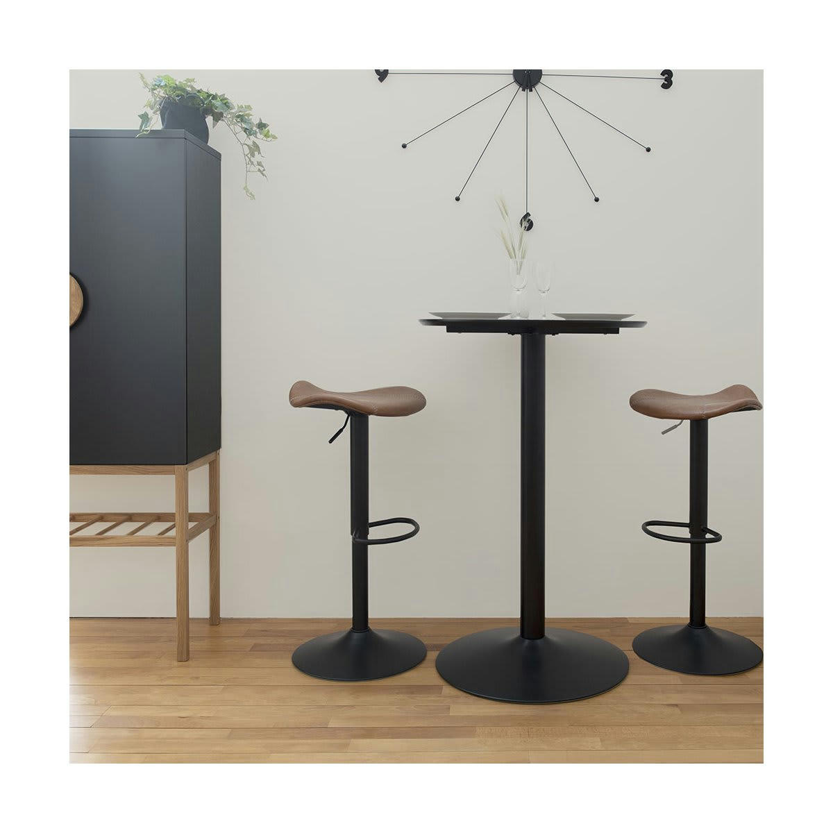 ZEBIO - Lot de 2 tabourets de bar simili et métal