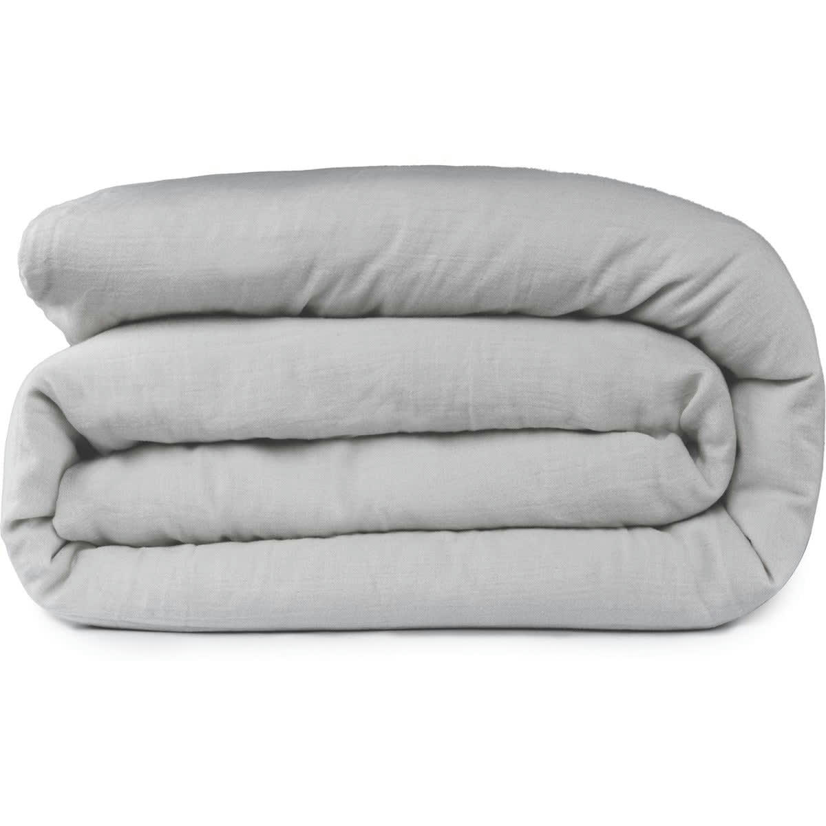 CLARA - Housse de couette gaze de coton  260x240 gris perle