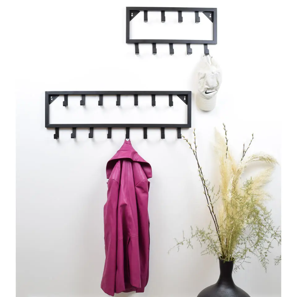 LOFT42 Bono Small Kapstok - Zwart �?Metaal �?9 haken - 50x26x4
