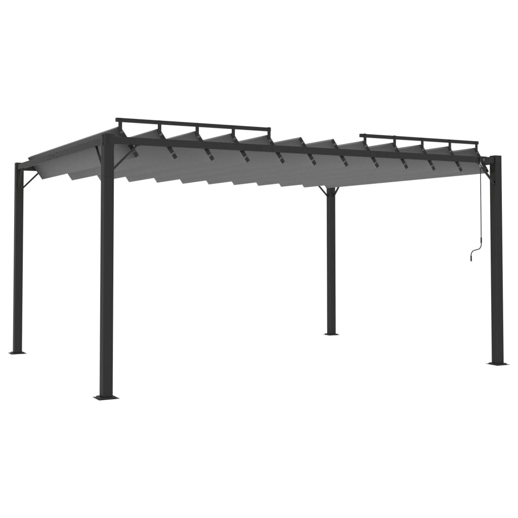 Altana Ogrodowa Ze Zwijanym Dachem Pergola Ogrodowa Antracytowa 3x4 m