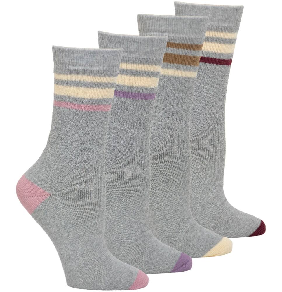 Kodiak Women's Cotton-Blend Outdoor Crew Socks, Cushioned for Comfort, 4-pk