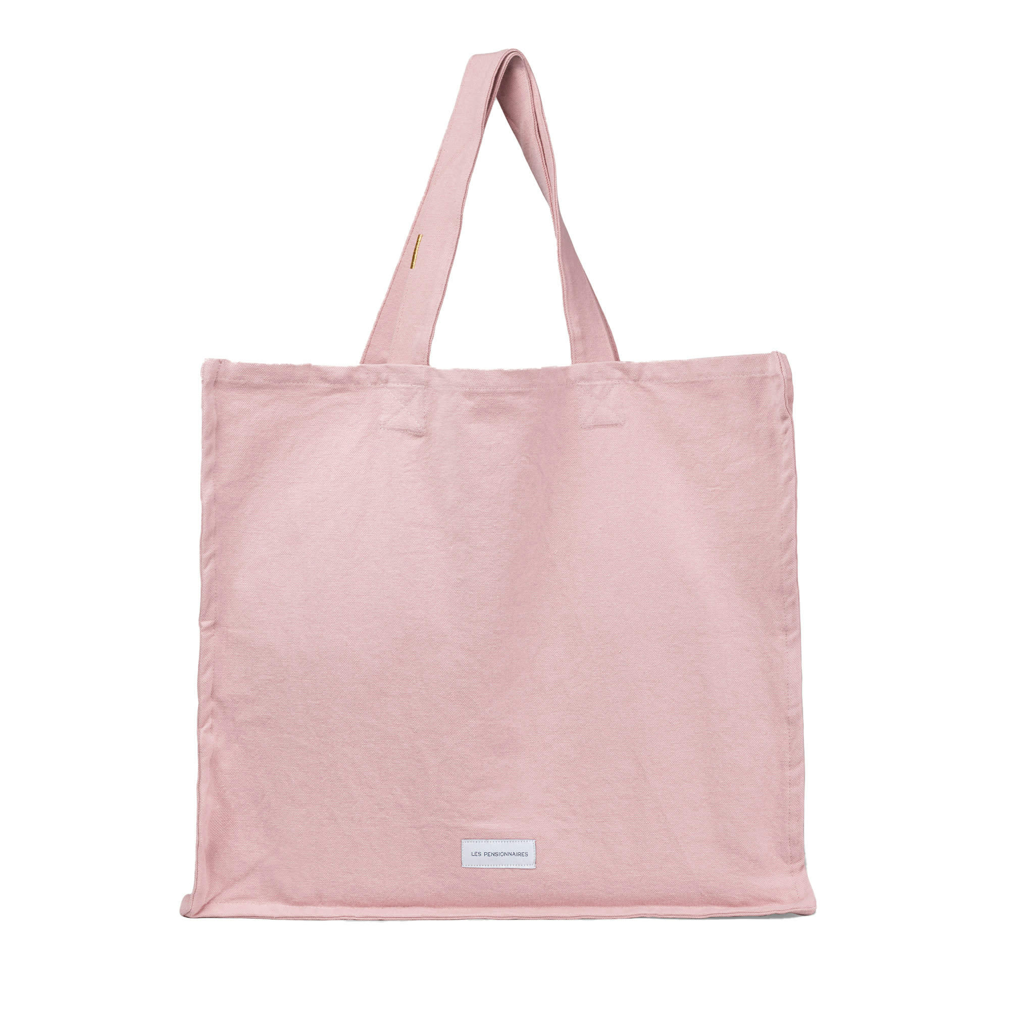 - Grand cabas en toile de coton bio rose délicat