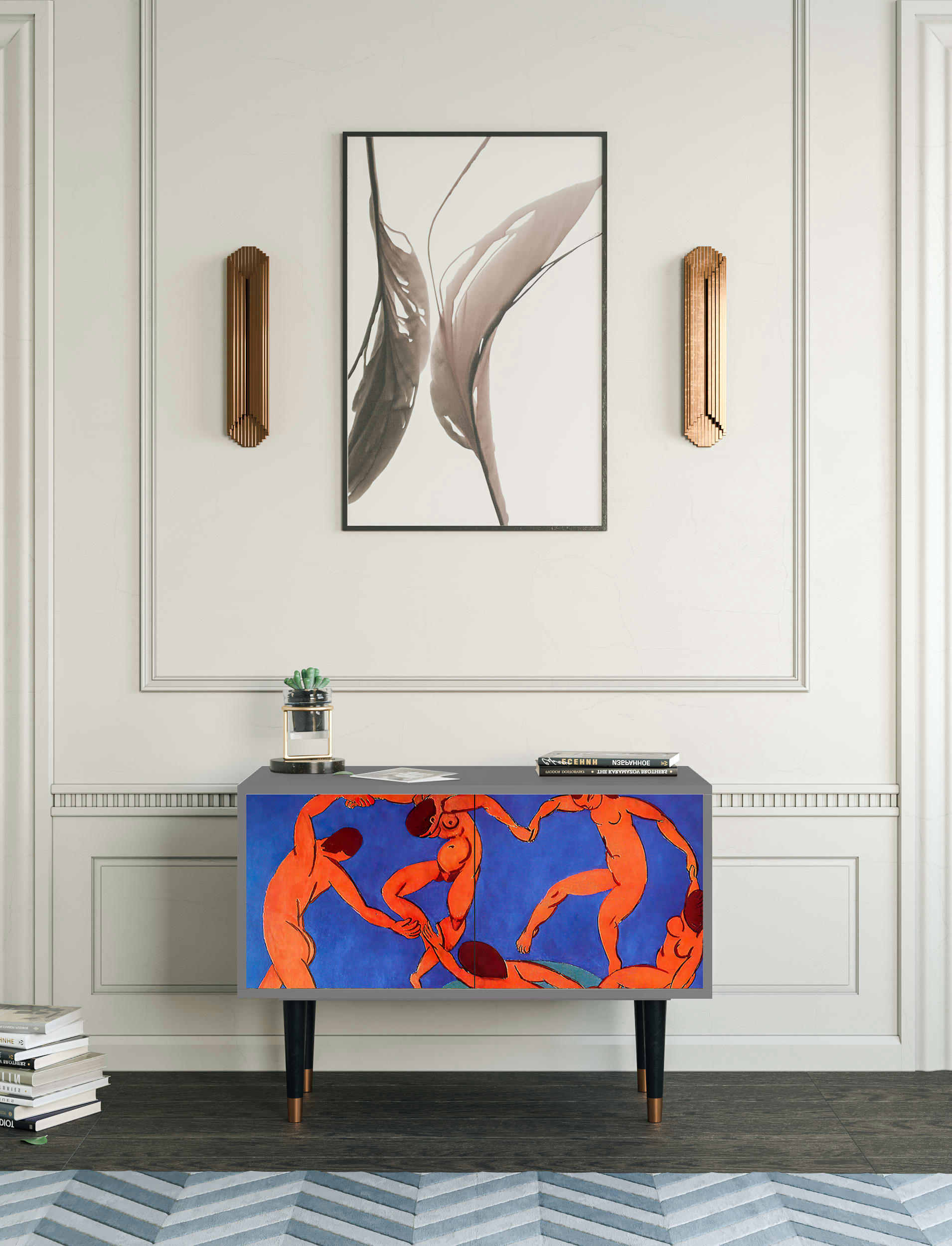 THE DANCE BY HENRI MATISSE - Buffet bas  multicolore 2 portes L 94 cm