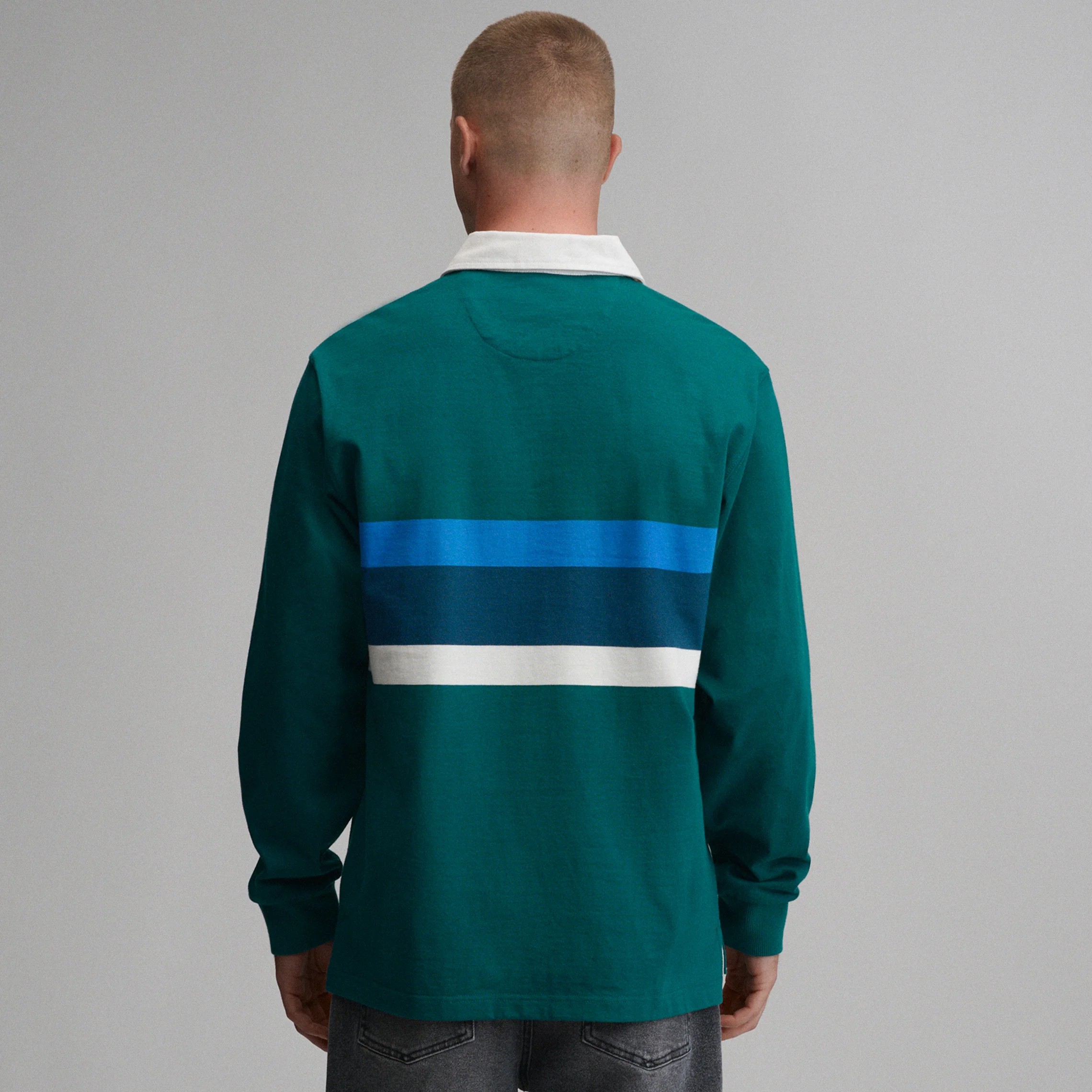 Men's Long-Sleeve Rugby Stripe Crew
