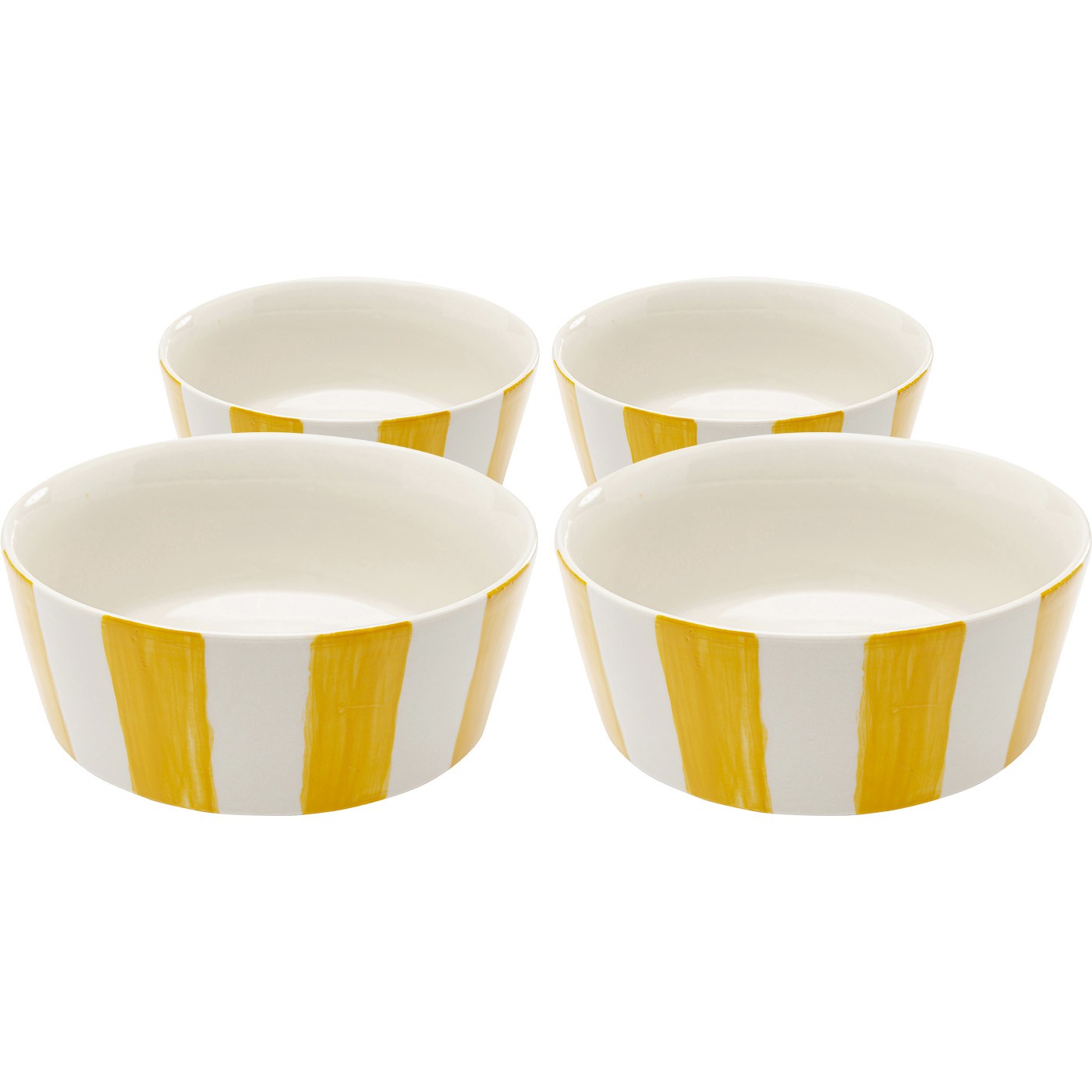 Kare Design Kommen Cocina geel en wit Ø14cm (4/set)