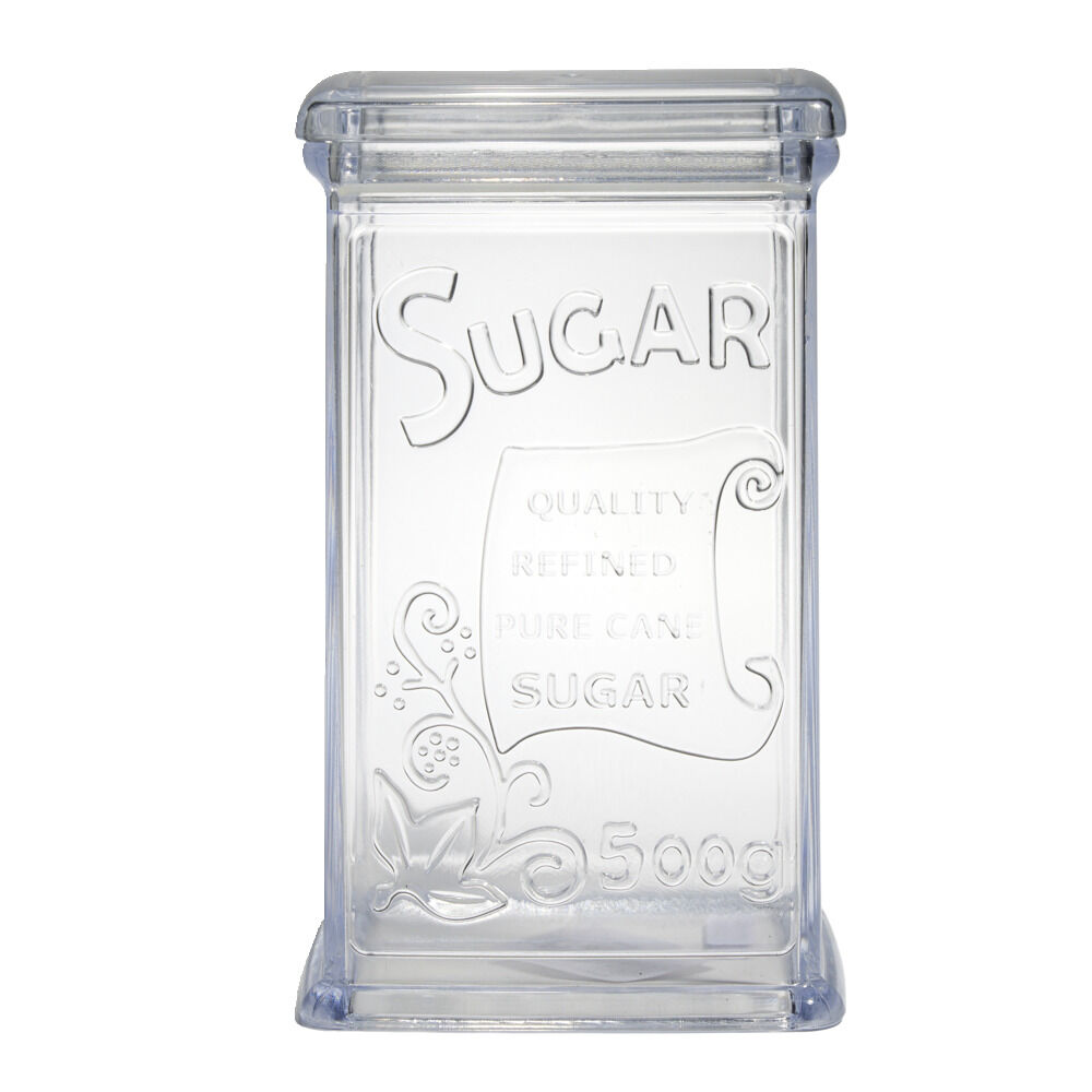 BoÎte à sucre 500g plastique transparent 11,5x9xH19cm