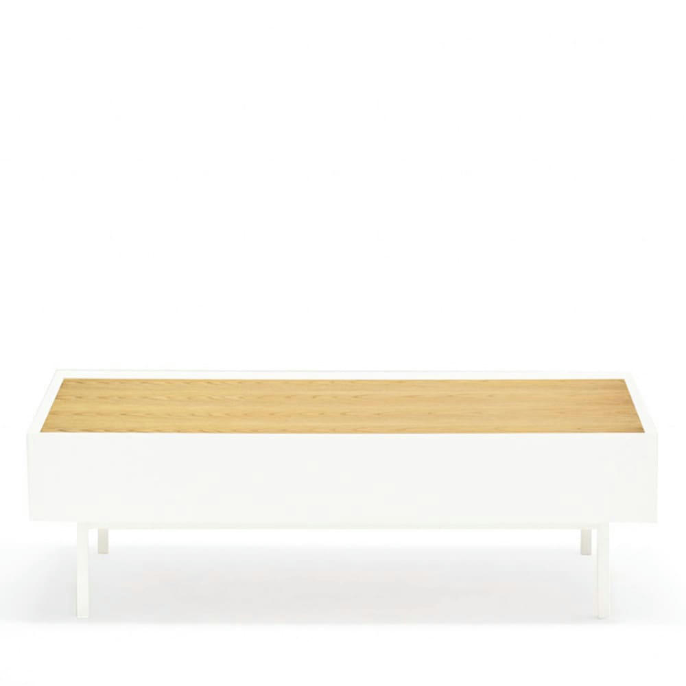 ARISTA - Table basse en bois 110x60cm blanc