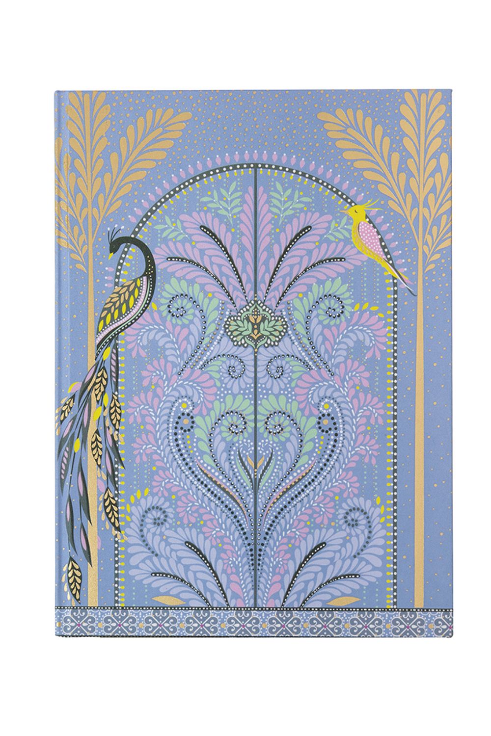 Sara Miller London Savannah A5 Fabric Journal, 200 Ruled Gold Edged Pages with Ribbon Page Marker
