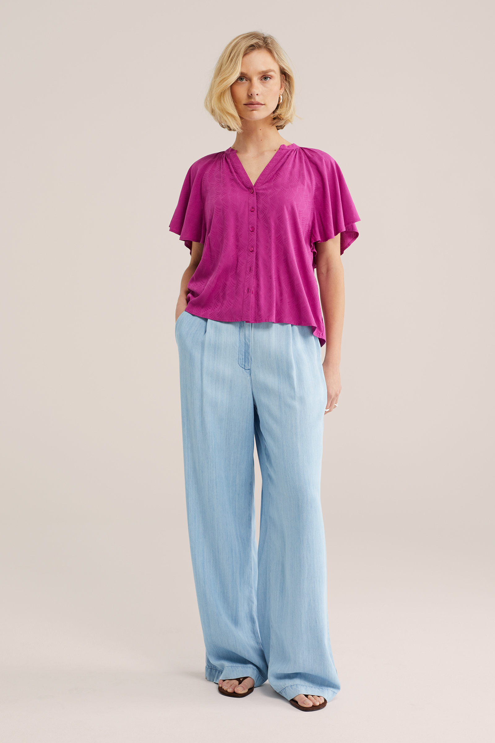 Dames blouse met jacquard