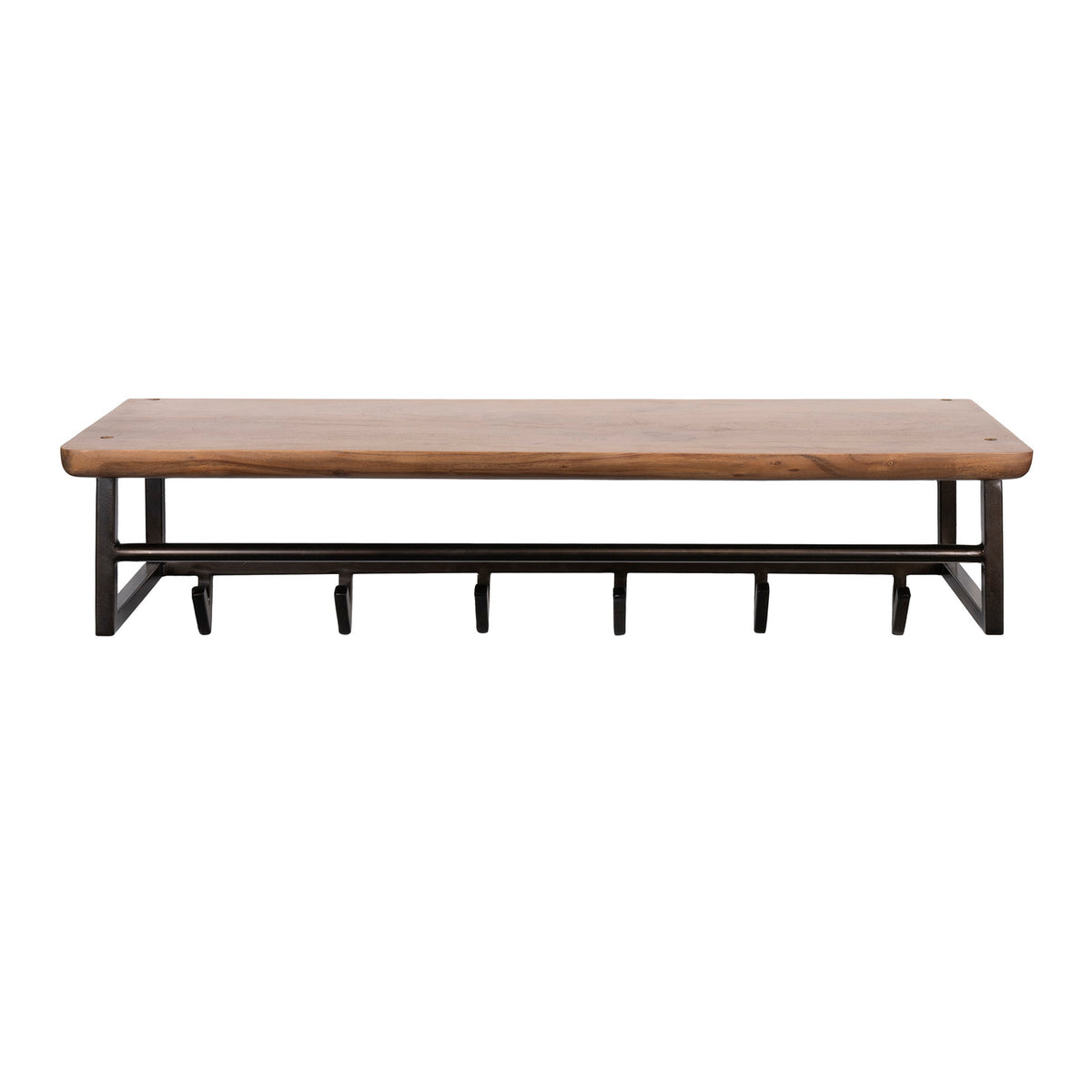 Giga Meubel Kapstok Edge Curve - Bruin Hout - 6 Haken - 100x33x28cm