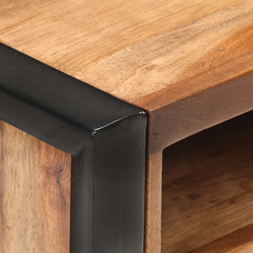 NNEVL Bedside Cabinet 40x35x55cm Solid Wood Acacia in Sheesham Finish