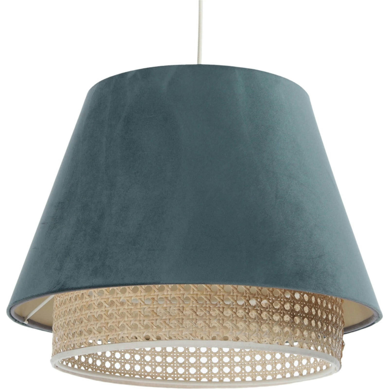 SENSEI - Suspension Rotin Bleu 40x40x25 cm