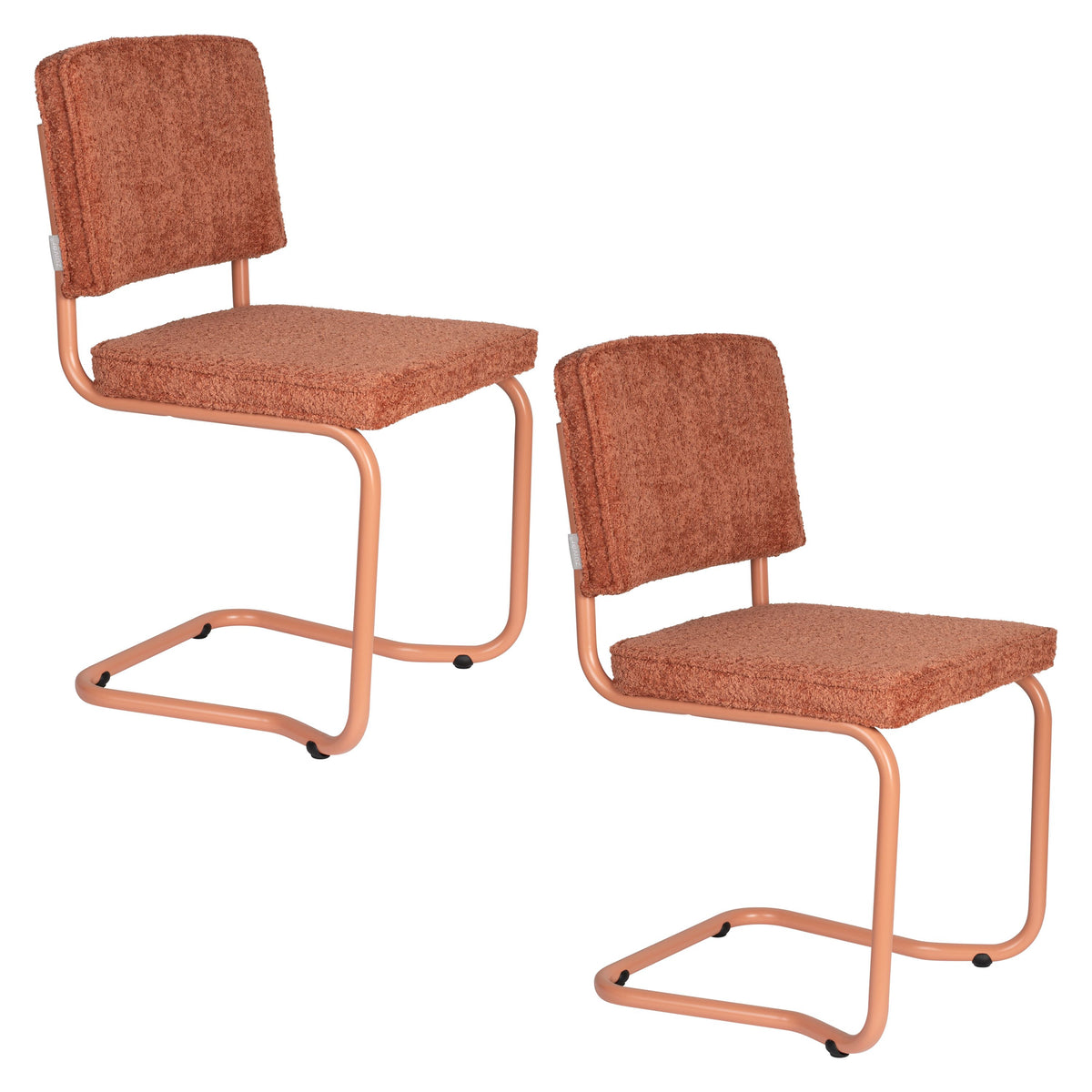 Zuiver Ridge Kink Soft Eetkamerstoelen Terra - Set van 2