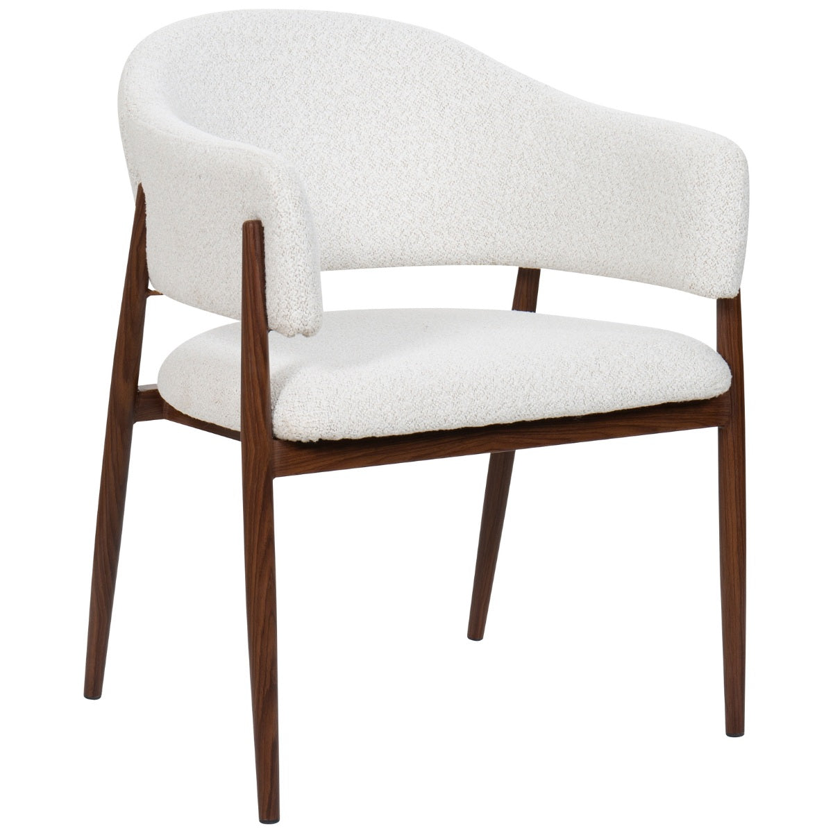 DÉJA Living Eetkamerstoel Dénia - Wit/Walnoot - Set van 2