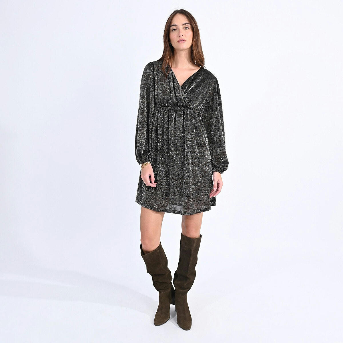 Robe  manches longues col croisé