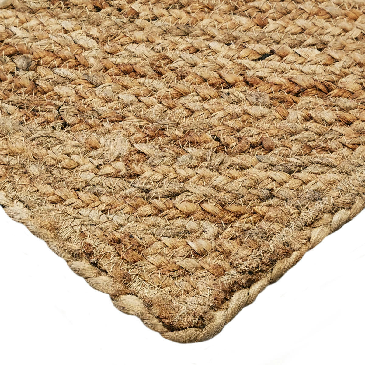 SUNNY - Tapis en jute tressé main, motif rond naturel 300x400