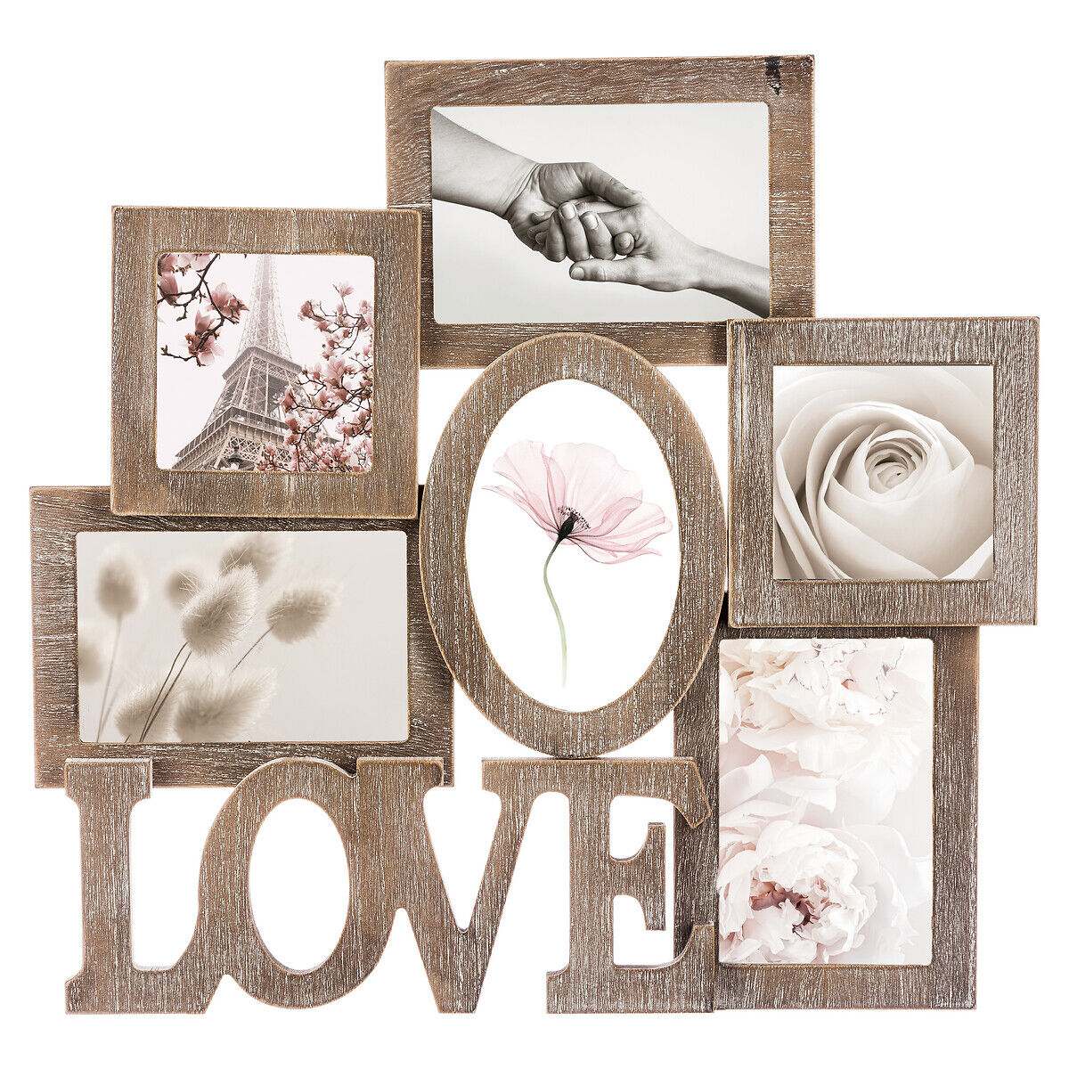 Multimoldura FAMILLE em mdf para 6 fotografias