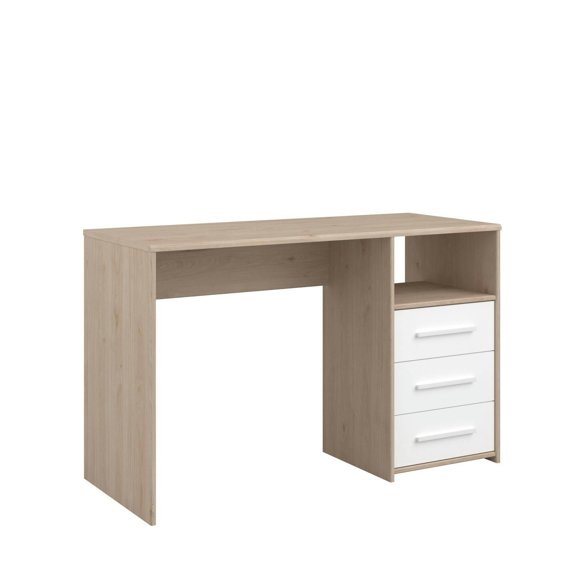 PERLE - Bureau 3 tiroirs effet bois