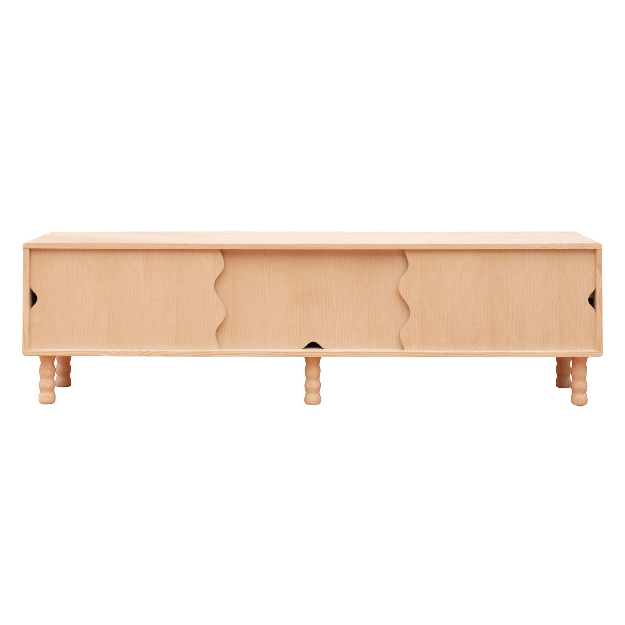 Naan Furniture TV meubel Malaret - Natuurlijk grenen ongelakt - 3 deuren - 180 cm