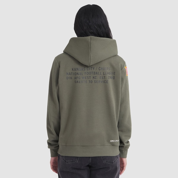 Kansas City Chiefs Nike Women's 2025 Salute to Service Sideline Standard Issue Dri-FIT Hoodie - Olive