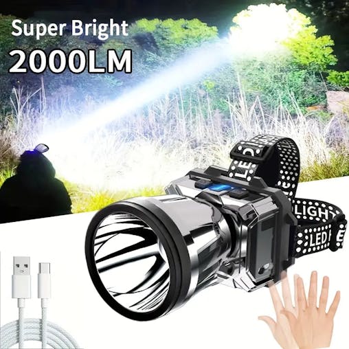 NNETM Super Bright USB Rechargeable Camping Headlight