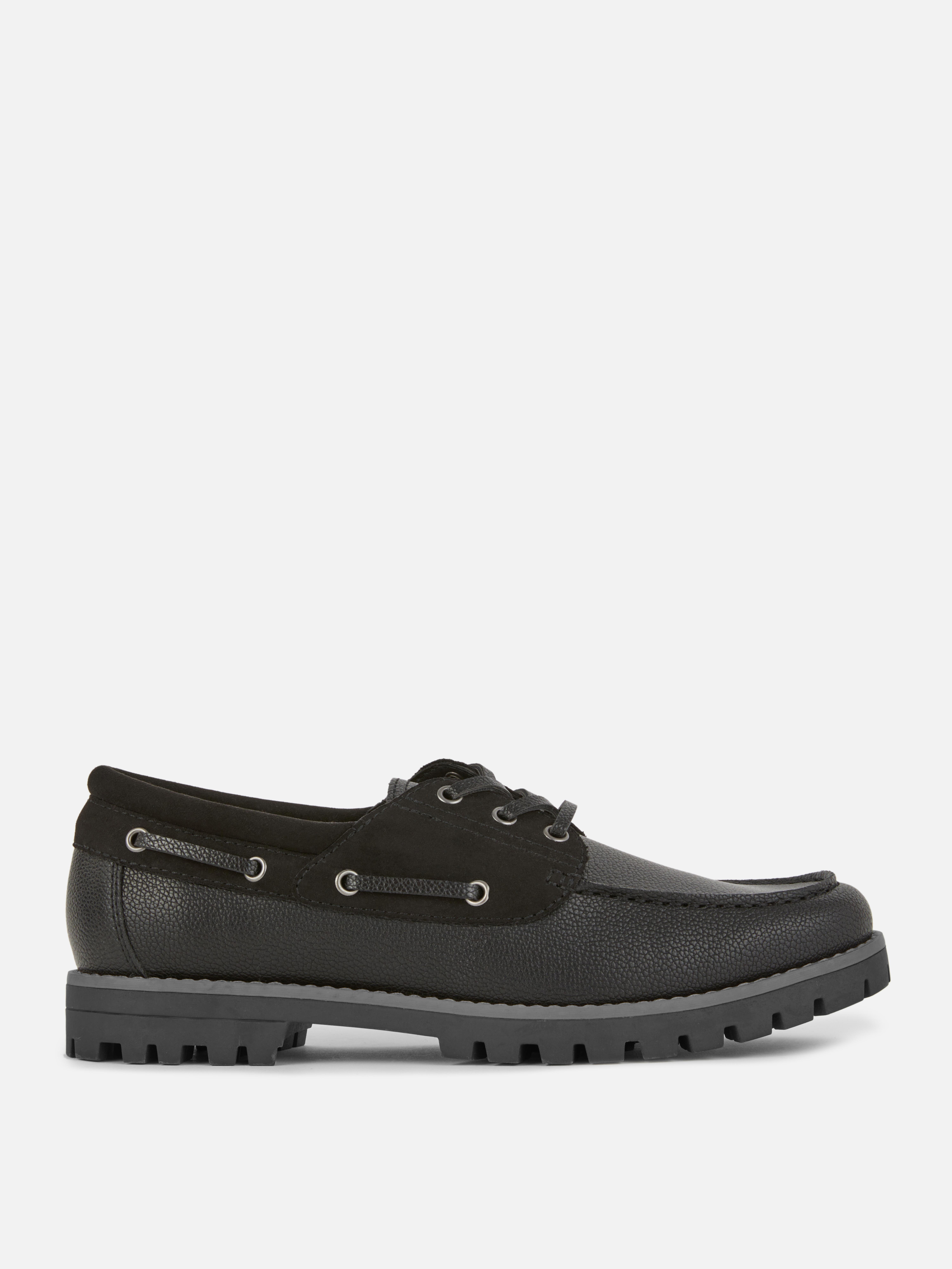 Faux Leather Chunky Boat Shoe
