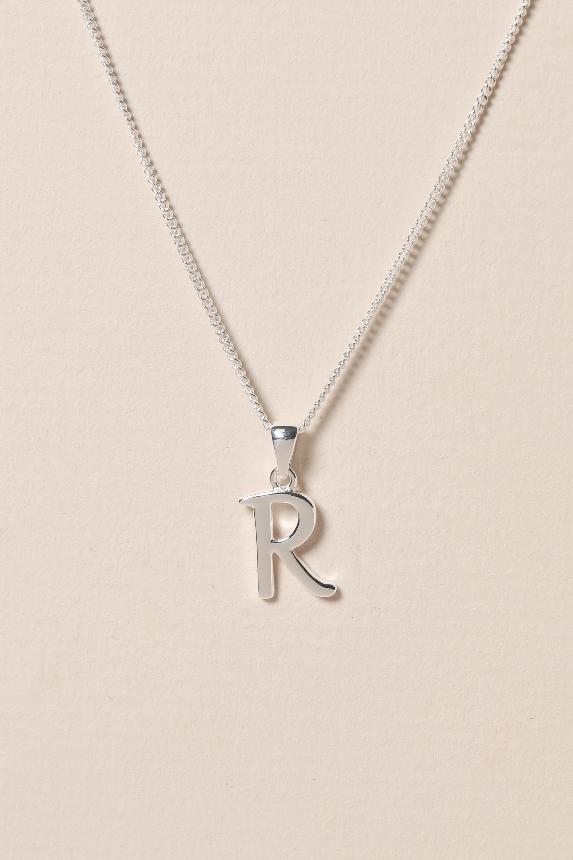 Simply Silver Sterling Silver 925 Initial Pendant - R