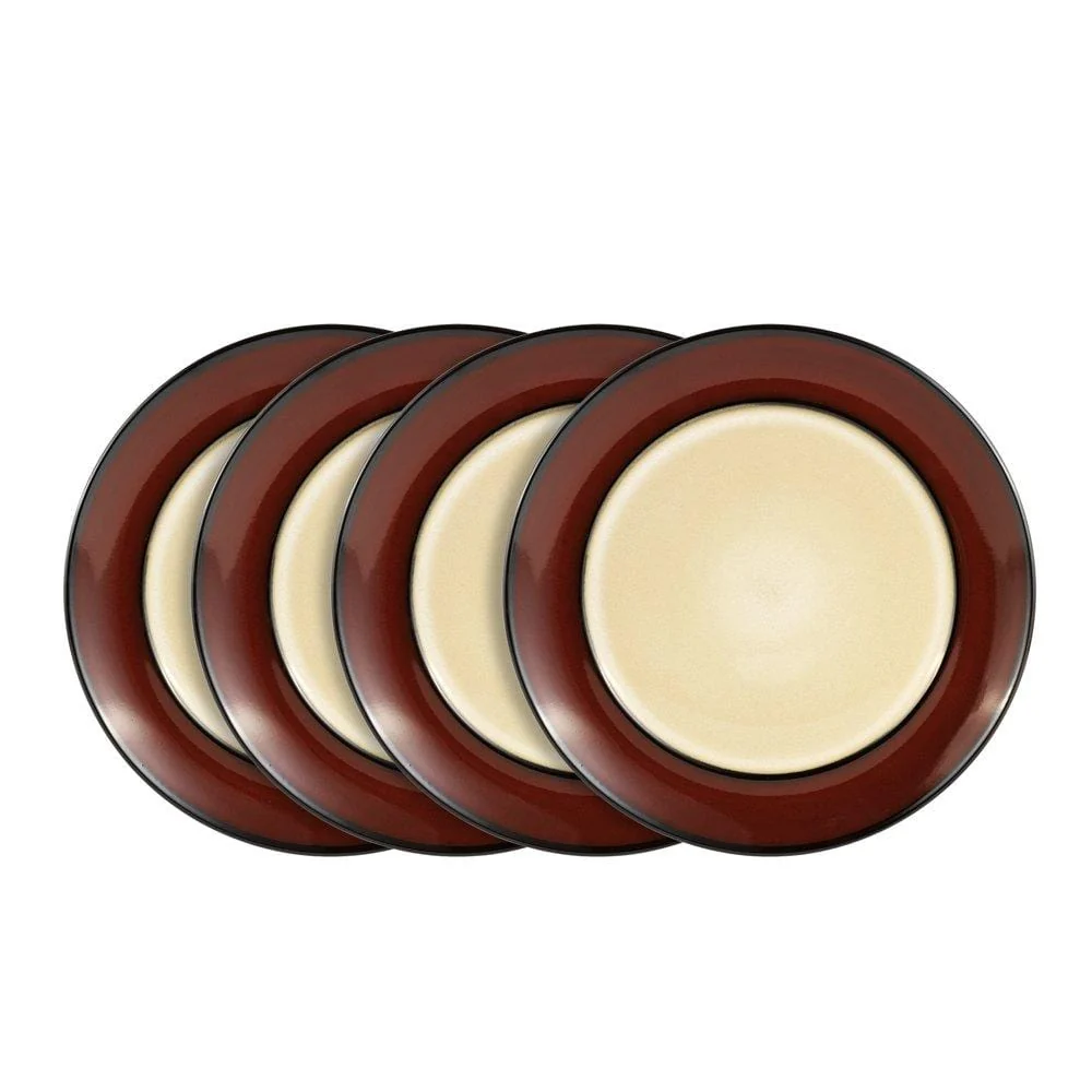 Gourmet Basics Belmont Set of 4 Red Round Dinner Plates
