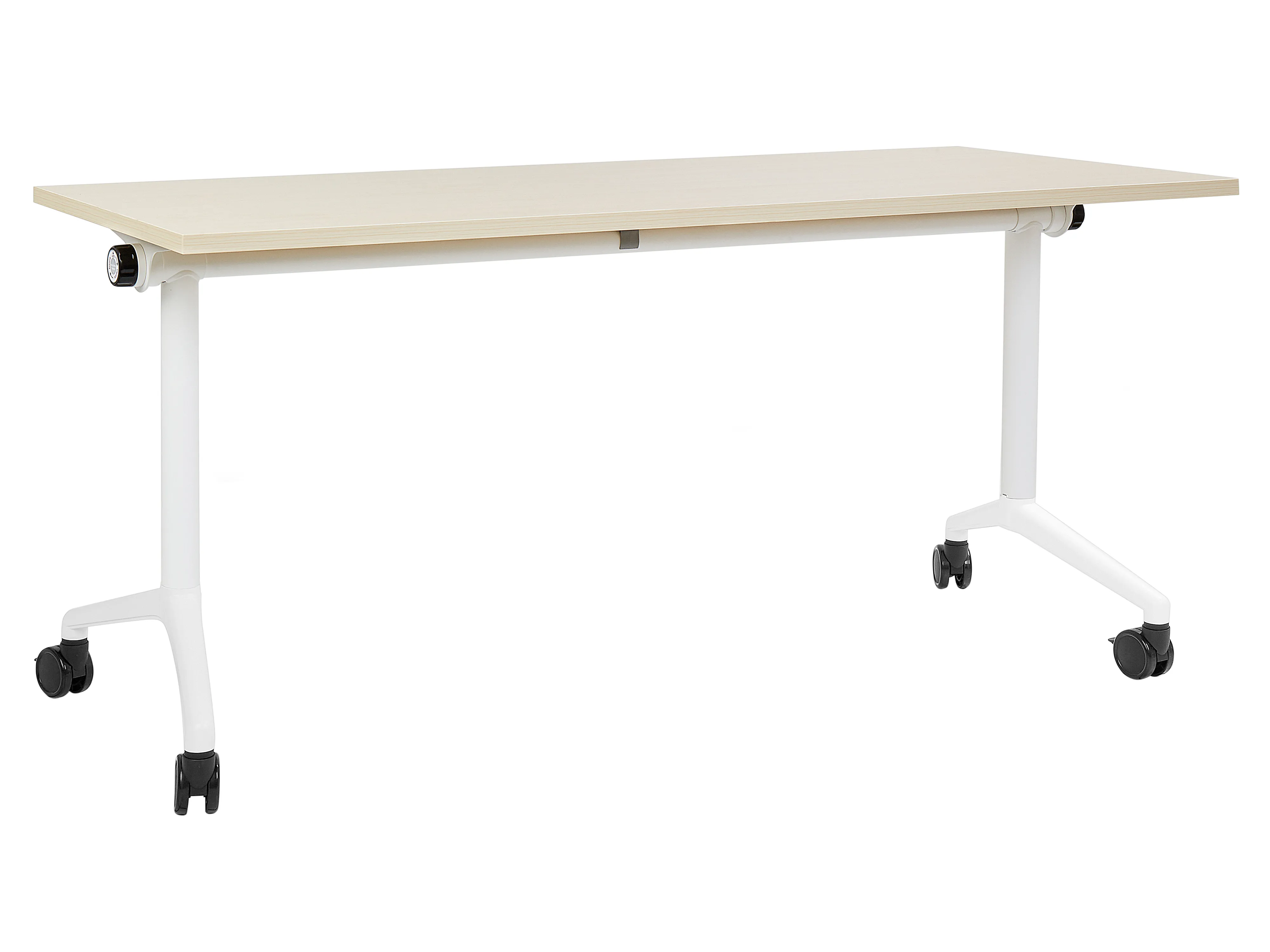Foldable Office Desk CAVI Light Brown 120 cm 60 cm with Wheels